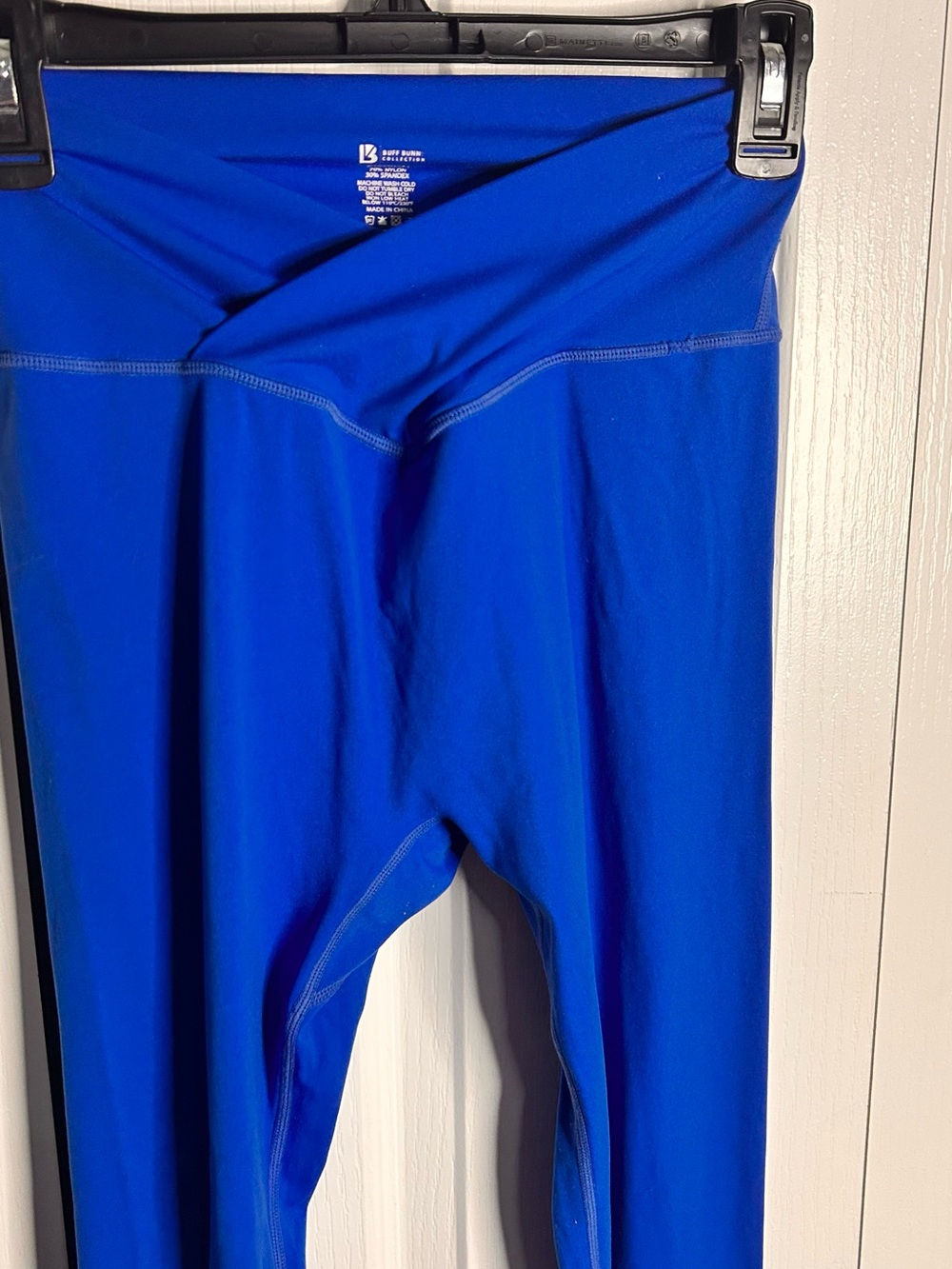 Buffbunny Collection Medium Leggings High Waist Blue Athleisure Workout Solid - Picture 2 of 7